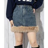 《ファー裾デザイン》レディース デニムミニスカート 秋冬 | GORGE | 詳細画像1