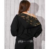 《裏地柄フード×キラキラロゴ》ショート丈ジップパーカー | GORGE | 詳細画像11