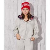 《裏地柄フード×キラキラロゴ》ショート丈ジップパーカー | GORGE | 詳細画像1