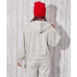 《裏地柄フード×キラキラロゴ》ショート丈ジップパーカー | GORGE | 詳細画像3