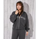 《裏地柄フード×キラキラロゴ》ショート丈ジップパーカー | GORGE | 詳細画像5