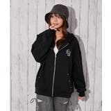 《背中クロス×ロゴ×胸ワンポイントロゴ》裏毛ジップパーカー 秋冬 | GORGE  | 詳細画像5 