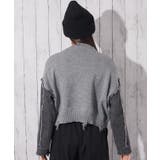 《ダメージ×デニムスリーブ》レディース ロゴニット クロップド丈 秋冬 | GORGE  | 詳細画像3 