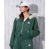 グリーン | 裏起毛 ジップパーカー バックシルエット可愛く | GORGE