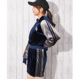 《ライン切替×スポカジ》レディース ベロア ミニワンピ フーディ 秋冬 | GORGE | 詳細画像7