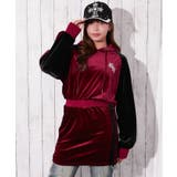 ボルドー | 《ライン切替×スポカジ》レディース ベロア ミニワンピ フーディ 秋冬 | GORGE