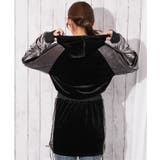 《ライン切替×スポカジ》レディース ベロア ミニワンピ フーディ 秋冬 | GORGE | 詳細画像2