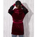 《ライン切替×スポカジ》レディース ベロア ミニワンピ フーディ 秋冬 | GORGE | 詳細画像5