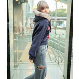 《ファーフード×ツイル貼付けロゴ》ショート丈裏起毛パーカー 秋冬◎ | GORGE | 詳細画像6