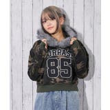 《ファーフード×ツイル貼付けロゴ》ショート丈裏起毛パーカー 秋冬◎ | GORGE | 詳細画像12