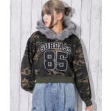 メイサイ | 《ファーフード×ツイル貼付けロゴ》ショート丈裏起毛パーカー 秋冬◎ | GORGE