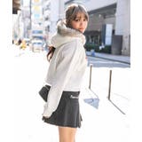 《ファーフード×ツイル貼付けロゴ》ショート丈裏起毛パーカー 秋冬◎ | GORGE | 詳細画像2