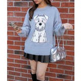 L/BL | 《ふわモコ質感×メガネわんこ柄》大人可愛い遊び心ニット シュナウザー | GORGE