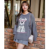 《ふわモコ質感×メガネわんこ柄》大人可愛い遊び心ニット シュナウザー | GORGE | 詳細画像1