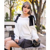 《ベロアリボン×ふわモコ柔らか》ワイドネックニットトップス 冬◎ | GORGE  | 詳細画像4 