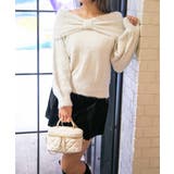 《ふわシャギー×ラメ混》ワイドネックリボンニットトップス 冬◎ | GORGE | 詳細画像1