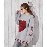 《ハートジャガード×英字ロゴ》ゆるだぼ可愛い◎オーバーサイズニットプルオーバー | GORGE  | 詳細画像9 