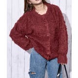 ワイン | レディース クルーネック ニットカーディガン | GORGE