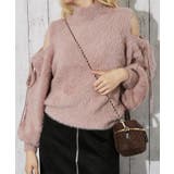 ピンク | 《肩あき×フェザーニット》レディース 長袖トップス ふわもこ フェミニン 秋冬 | GORGE 