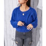 ブルー | 《フェザー×ショート丈》レディース ニットプルオーバー 長袖 | GORGE 