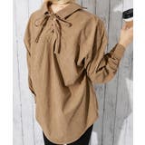 キャメル | 《後ろレースアップ》レディース コーデュロイ シャツ ゆったりシルエット 秋冬 | GORGE