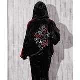 《ベロア×ドラゴン刺繍》サイドラインジップパーカー | GORGE | 詳細画像12