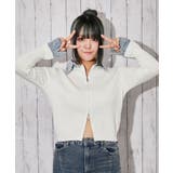 《デニム衿・Ｗジップ》リブニット／フェミニン／春秋冬／全４色 | GORGE  | 詳細画像14 