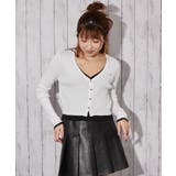 《レイヤード配色×リブ素材》Ｖネックカーディガン／秋冬春 | GORGE  | 詳細画像1 