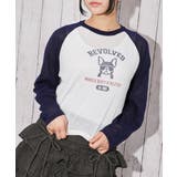 ネイビー | 《シアー×ラグラン切替》グラフィックロゴニットトップス/Y2K/春夏秋/全3色 | GORGE
