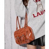 《エナメル調×ツヤ素材》ポケット付きスクエアミニハンドバッグ | GORGE  | 詳細画像2 