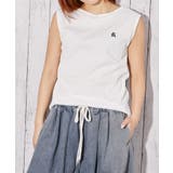 オフホワイト | 《ワンポイント刺繍×リブ素材》ノースリーブトップス オールシーズン ◎ | GORGE 