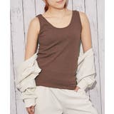 ブラウン | 《リブ ラウンドネック》タンクトップ/カジュアル/オールシーズン/全6色 | GORGE