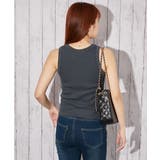 《合皮ロゴ刺繍×リブ素材》ノースリーブトップス タンク オールシーズン◎ | GORGE  | 詳細画像3 