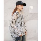 《シアー・インナー付き》チョウ柄シャツ／モードカジュアル／春夏／全２色 | GORGE  | 詳細画像4 