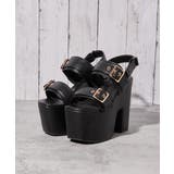 ブラック | 《厚底×ダブルベルト》サンダル／ストリート×Ｙ２Ｋ／春夏／全２色 | GORGE 