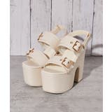 オフホワイト | 《厚底×ダブルベルト》サンダル／ストリート×Ｙ２Ｋ／春夏／全２色 | GORGE 