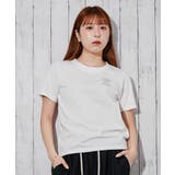 オフホワイト | 《フラワープリント×ワンポイント》Ｔシャツ／カジュアル／春夏秋／全４色 | GORGE 