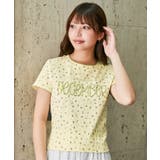 イエロー | 《フラワー総柄×ロゴ刺繍》カットソー／Ｙ２Ｋ韓国ガーリー／春夏秋／全３色 | GORGE 