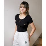 《フロントレースアップ×リブトップス》カットソー フェミニン×Y2K 春夏 | GORGE | 詳細画像9