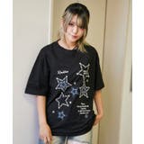 ブラック | 《スターモチーフ×刺繍デザイン》Tシャツ/カジュアル×Y2K/春夏/全2色 | GORGE