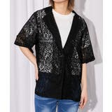 ブラック | 《総レース》半袖テーラードジャケット／キレイめカジュアル／春夏／全２色 | GORGE 