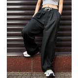 ブラック | 《ストライプ柄×リラックスシルエット》ワイドパンツ 大人カジュアル 春夏 | GORGE