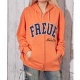 オレンジ | 《カレッジロゴ刺繍》ＺＩＰパーカー／ビッグシルエット／春秋／全３色 | GORGE 