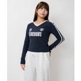 配色ライン ロゴVネックテレコトップス|全3色 | GORGE | 詳細画像4