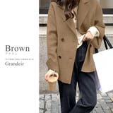 ブラウン | 全3色 ショート丈オーバーサイズPコート | Grandeir