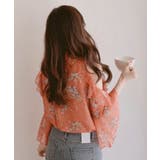 オープンショルダー小花柄シフォンブラウス | Grandeir | 詳細画像10