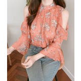 オープンショルダー小花柄シフォンブラウス | Grandeir | 詳細画像7