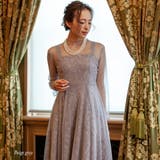 ベージュグレー | 2Wayチュールレースロングドレス 結婚式 二次会 | epicday
