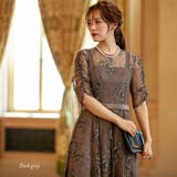 ダークグレー | バックリボンレースロングドレス 結婚式 二次会 | epicday