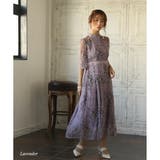 ラベンダー | ボトルネックレースロングドレス 結婚式 ワンピース | epicday